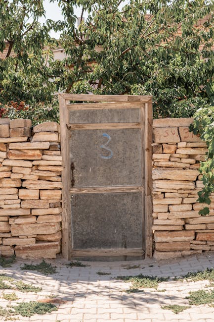 Rustic gate in a stone wall