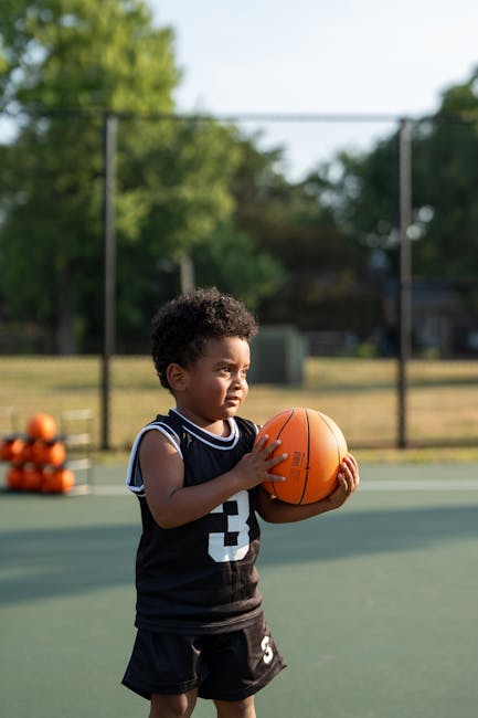 Active youth training with basketball