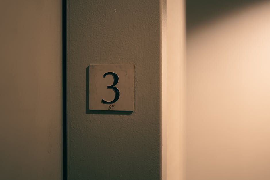 Elevator panel showing number 3