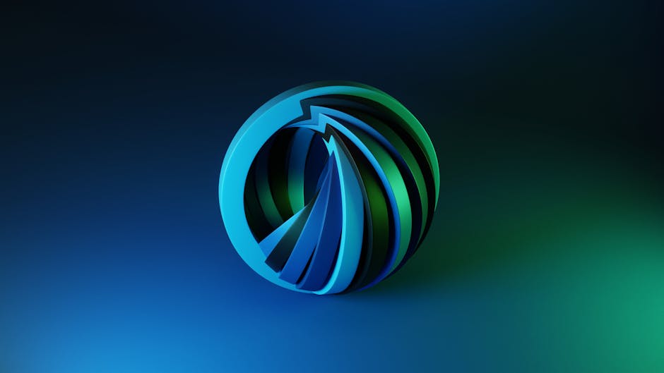 Abstract blue and green sphere
